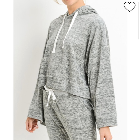 MONO B WOMEN  GRAY WIDE SLEEVE HOODIE S/M - Picture 1 of 8